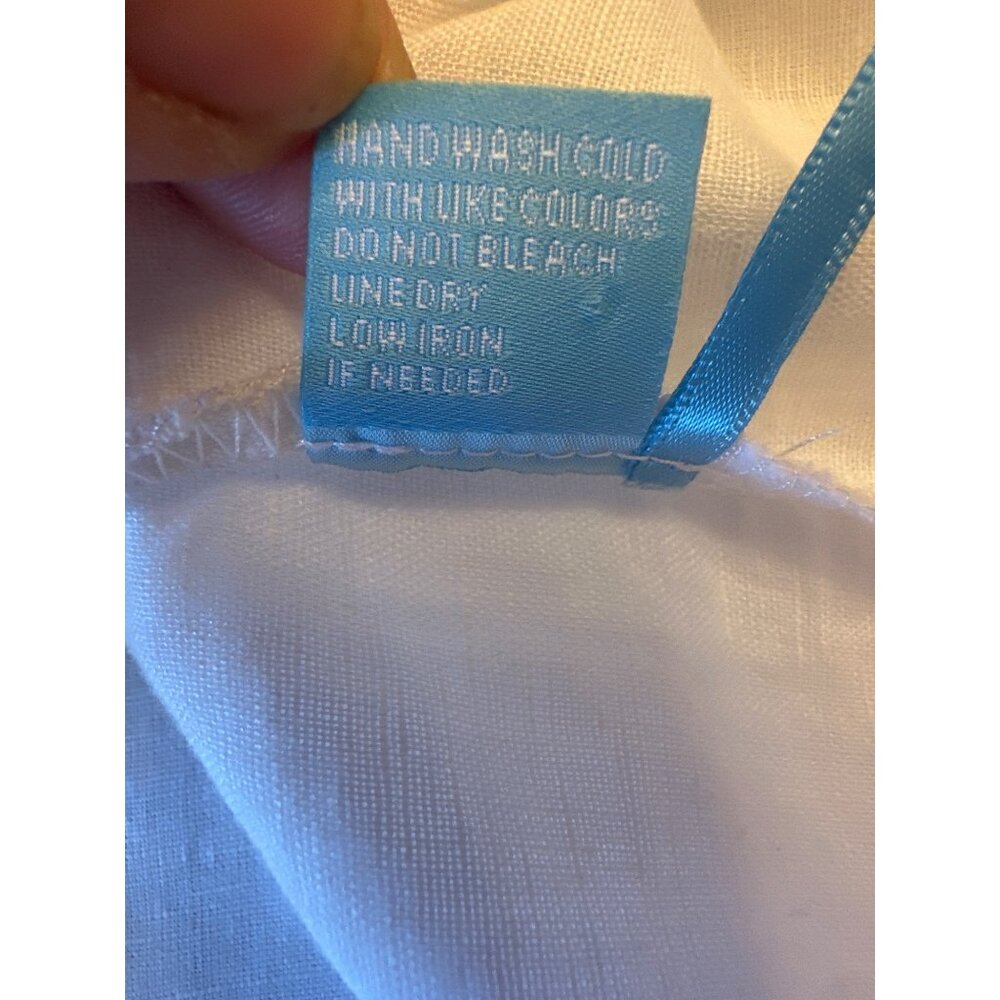 J.McLaughlin Womens Sleeveless Blouse Size M White Linen Cotton Blend Coastal - Picture 5 of 6